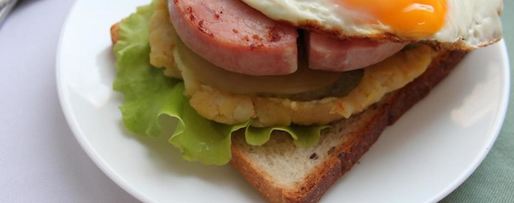 Шаг 4: открытого сэндвича с картофелем и ветчиной