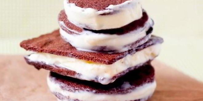 Рецепт шоколадных сэндвичей с начинкой из мороженого
