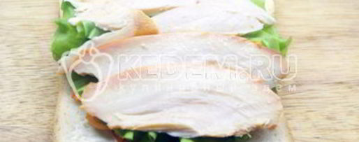 Шаг 3: сэндвича с копченой курицей