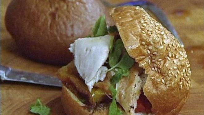 Рецепт Сэндвичей с курицей, помидорами и перцем