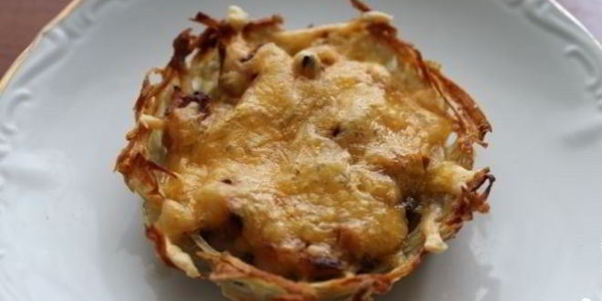Рецепт картофельных тарталеток с грибами