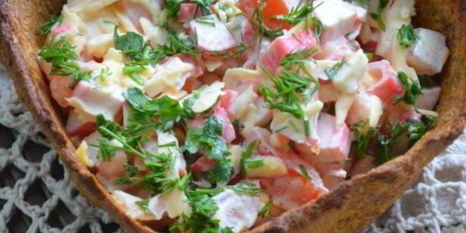 Рецепт хлебной тарталетки с салатом лито