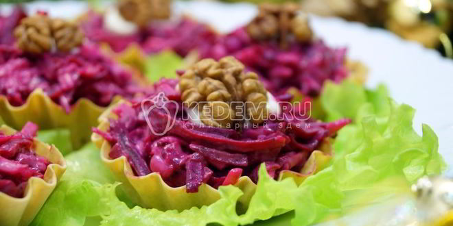 Рецепт свеклы с сыром в тарталетках