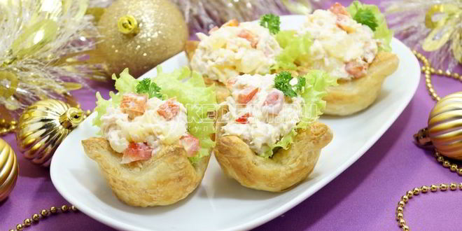 Рецепт тарталеток из слоеного теста