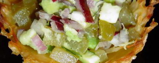 Шаг 3: тарталеток картофельных с селедкой и икрой