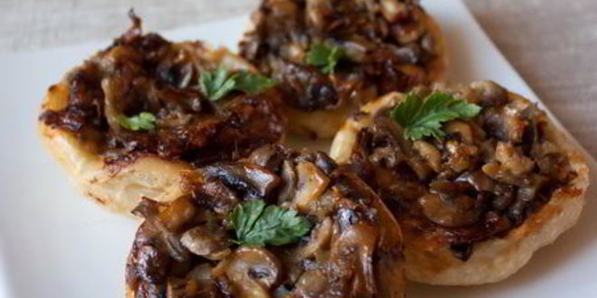 Рецепт тарталеток-перевертышей с шампиньонами