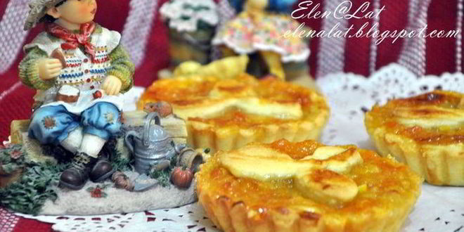 Рецепт тарталеток с абрикосовым джемом и бананом