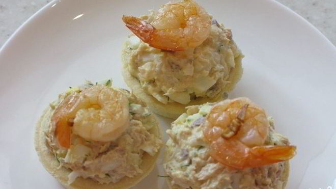 Рецепт Тарталеток с горбушей консервированной