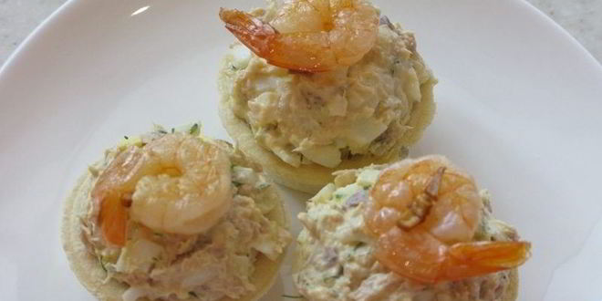 Рецепт тарталеток с горбушей консервированной