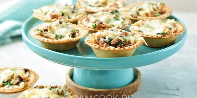 Рецепт тарталеток с грибами и сыром в духовке