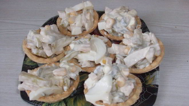 Рецепт Тарталеток с кальмарами