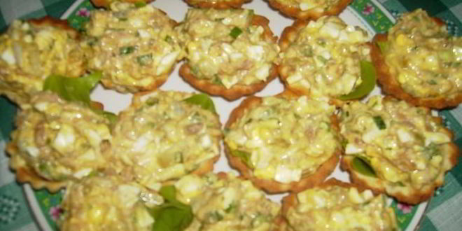 Рецепт тарталеток с консервированным тунцом