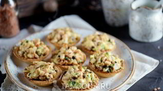 Рецепт Тарталеток с копченой курицей и грибами