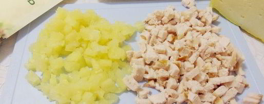 Шаг 4: тарталеток с курицей и ананасом