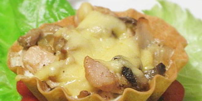 Рецепт тарталеток с курицей и грибами
