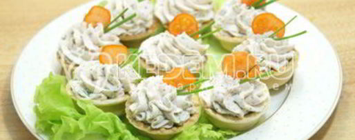 Шаг 5: тарталеток с паштетом из крабового мяса