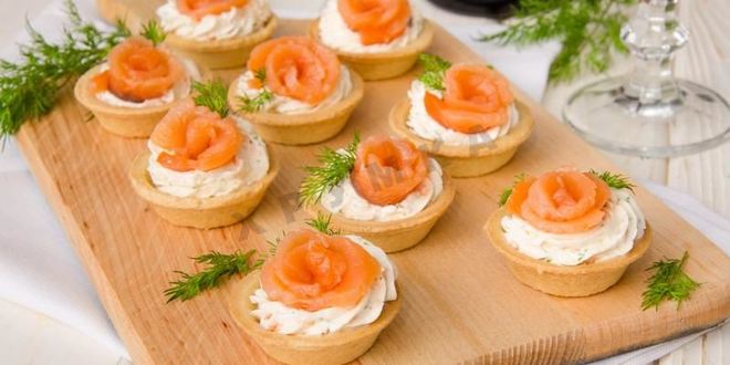 Рецепт тарталеток с семгой и сыром