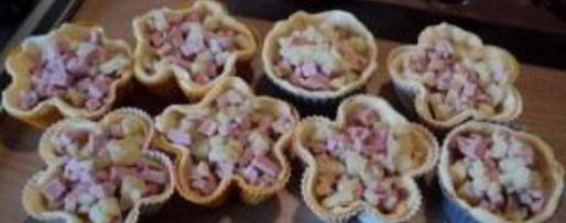 Шаг 5: тарталеток с ветчиной и сыром