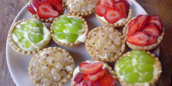 Рецепт тарталеток со сладким кремом и ягодами