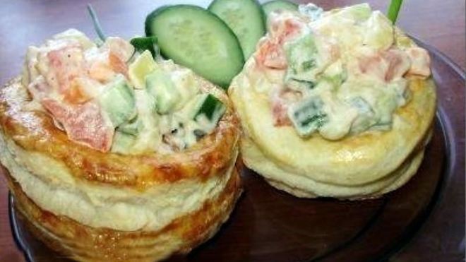 Рецепт Волованов — тарталеток из слоеного теста