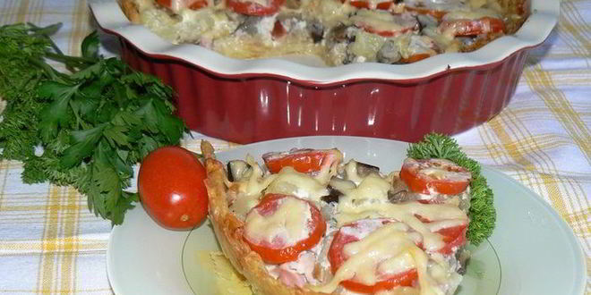 Рецепт летнего овощной тарт с корейкой