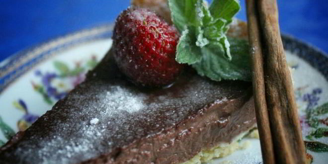 Рецепт шоколадного тарта со сливкми