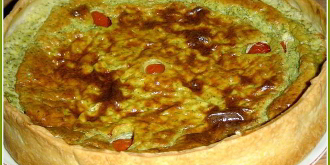 Рецепт сырно-творожного тарт с весенней зеленью