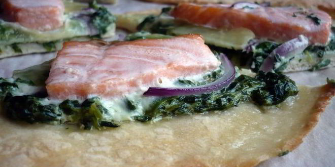 Рецепт тарта с семгой и шпинатом цветы за окном