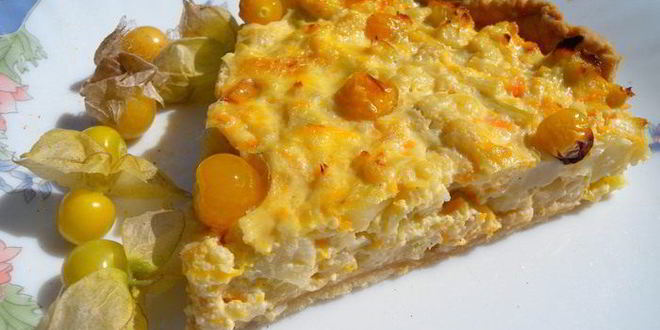 Рецепт тарта с цветной капустой и фезалисом