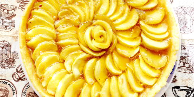 Рецепт тарта с яблоками и карамелью