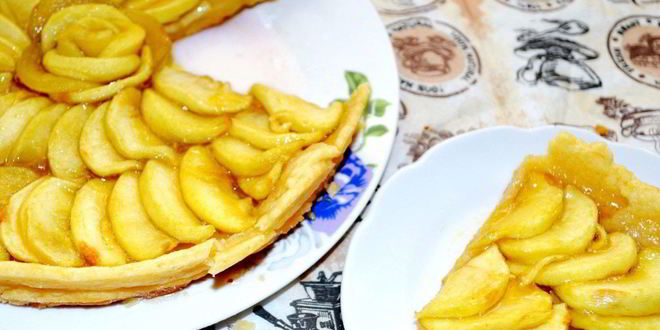 Рецепт тарта с яблоками и карамелью