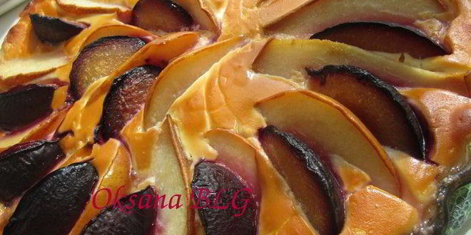 Рецепт тарта творог, фрукты, карамель