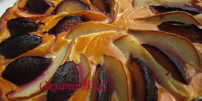 Рецепт тарта творог, фрукты, карамель