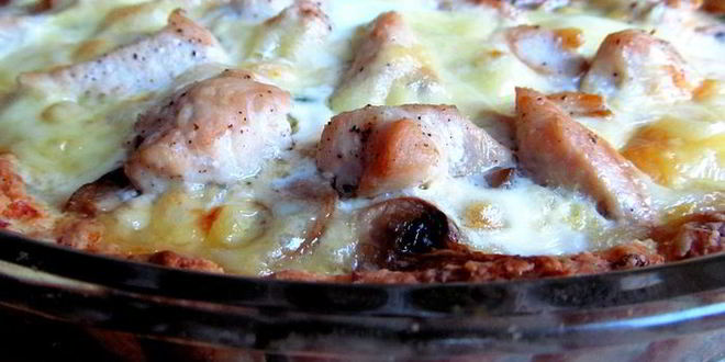 Рецепт тарта взлетная полоса со шпинатом, курицей и грибами