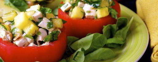 Шаг 8: томатов, фаршированных гавайским куриным салатом