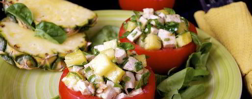 Шаг 9: томатов, фаршированных гавайским куриным салатом