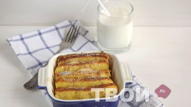 Рецепт Французских тостов, запеченных с яблоком