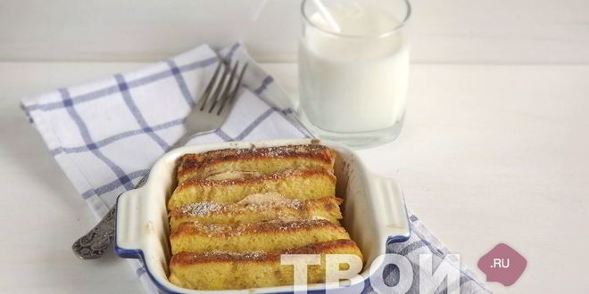 Рецепт французских тостов, запеченных с яблоком