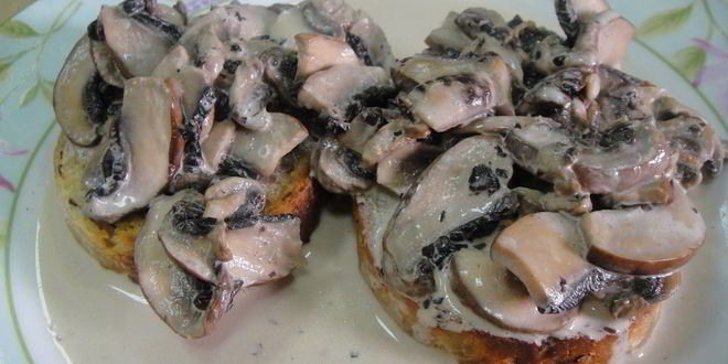 Рецепт тостов с грибами