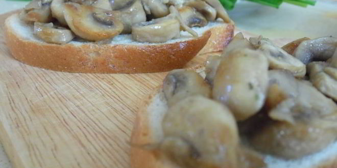 Рецепт тостов с шампиньонами