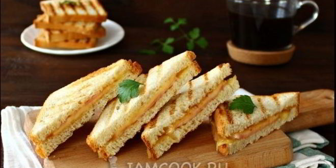 Рецепт тостов с ветчиной и сыром