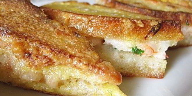 Рецепт тостов, жаренных с креветками