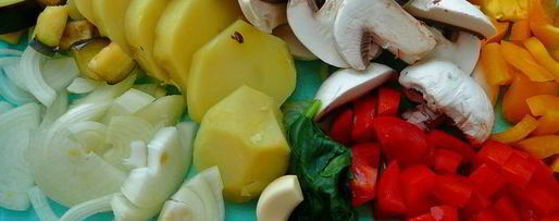 Шаг 2: картофеля с шампиньонами и яичницей