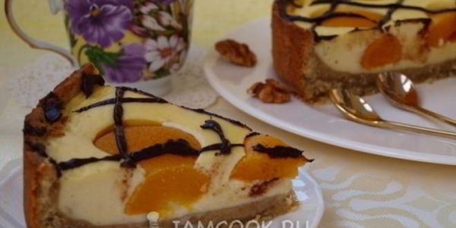 Рецепт торта яичница с персиками и шоколадом