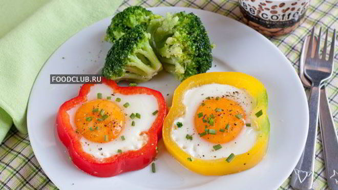 Рецепт Яичницы глазунья в перце