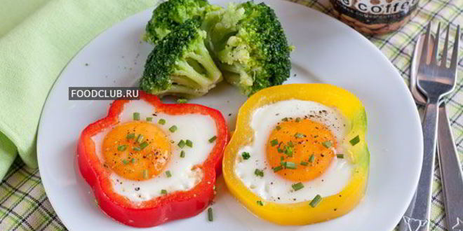 Рецепт яичницы глазунья в перце