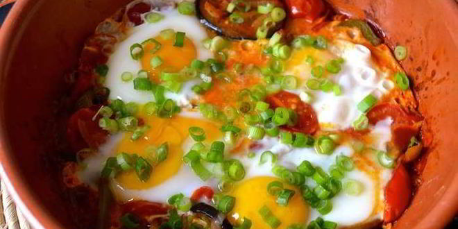 Рецепт яичницы с баклажанами