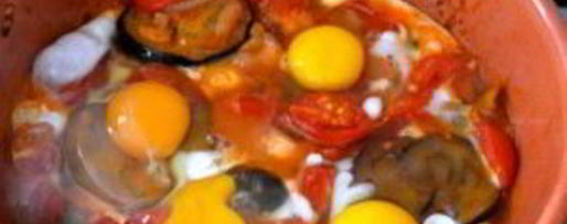 Шаг 2: яичницы с баклажанами