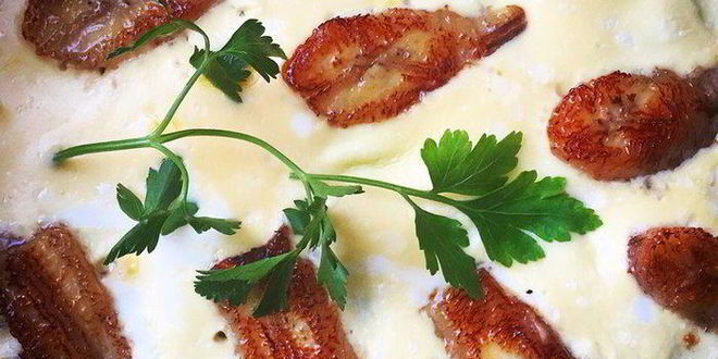 Рецепт яичницы с бананом