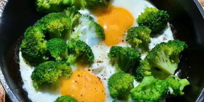 Рецепт яичницы с брокколи